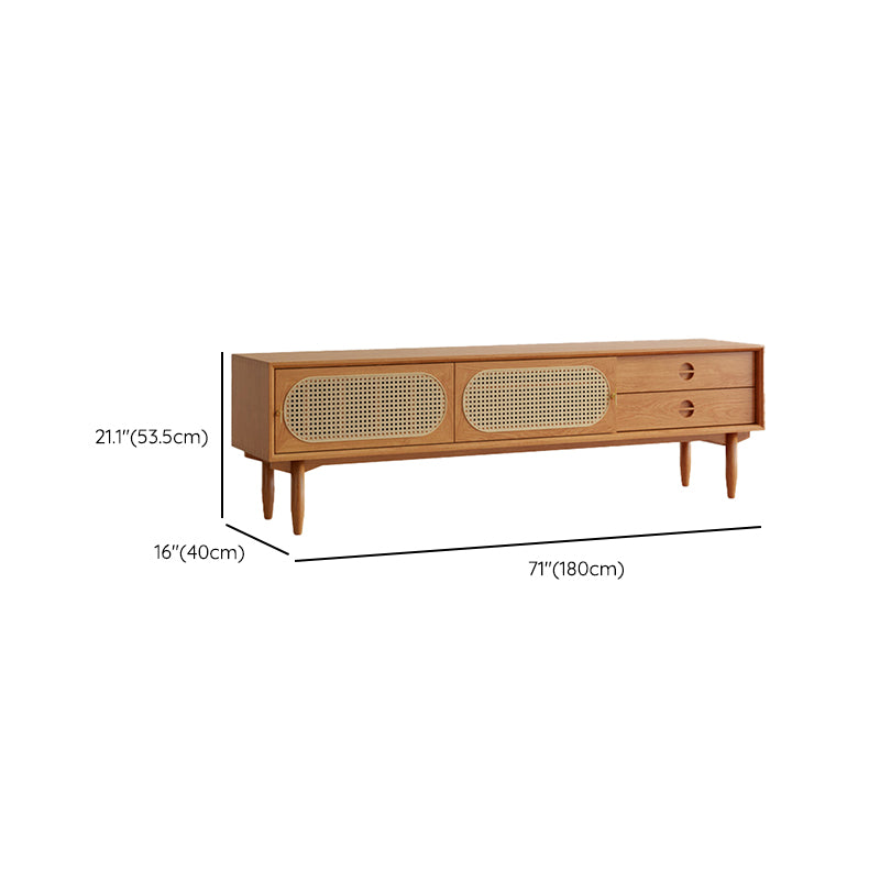 Scandinavian TV Media Stand Solid Wood TV Console with Drawers