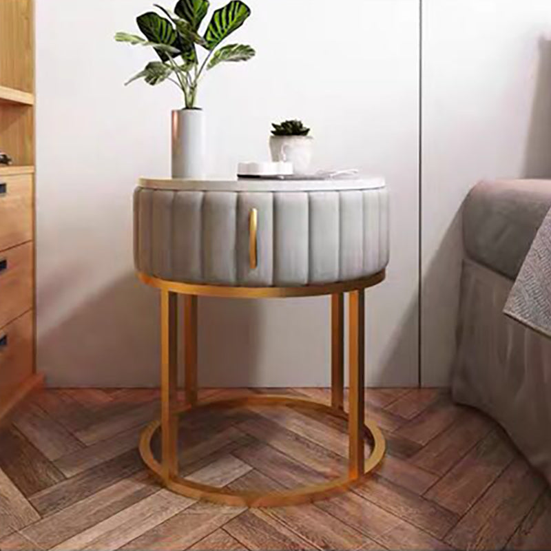 Modern Bed Nightstand Stone Accent Table Nightstand with Drawer