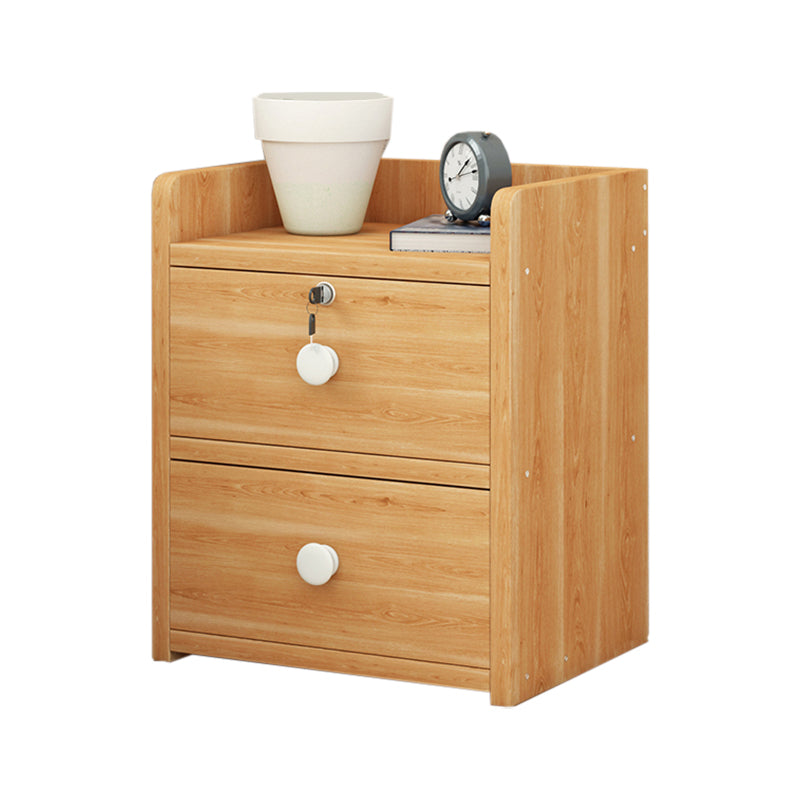 Faux Wood Bedside Cabinet Contemporary Night Table for Bedroom