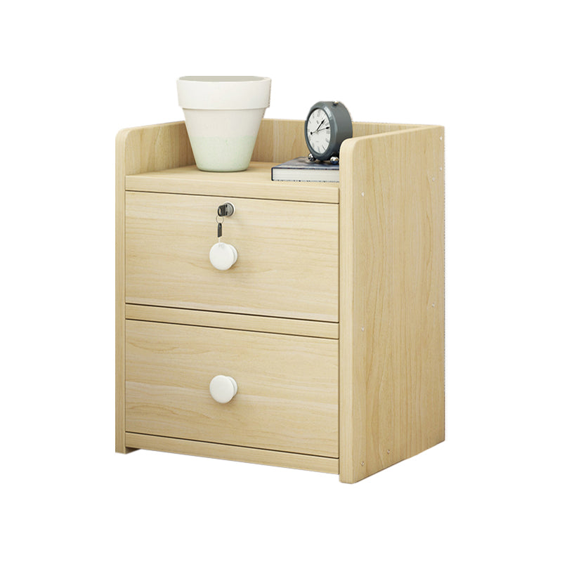 Faux Wood Bedside Cabinet Contemporary Night Table for Bedroom