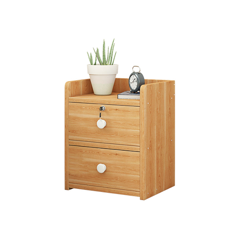 Faux Wood Bedside Cabinet Contemporary Night Table for Bedroom