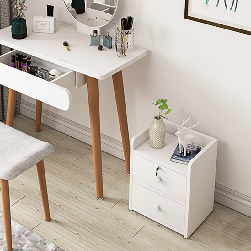 Faux Wood Bedside Cabinet Contemporary Night Table for Bedroom