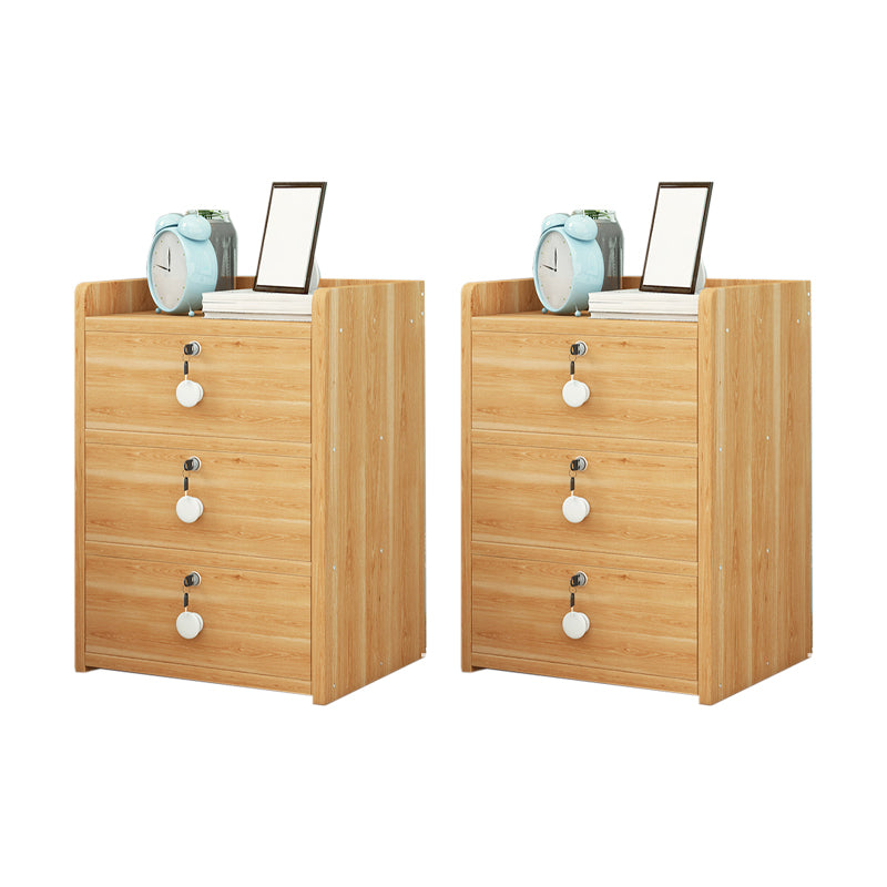 Faux Wood Bedside Cabinet Contemporary Night Table for Bedroom