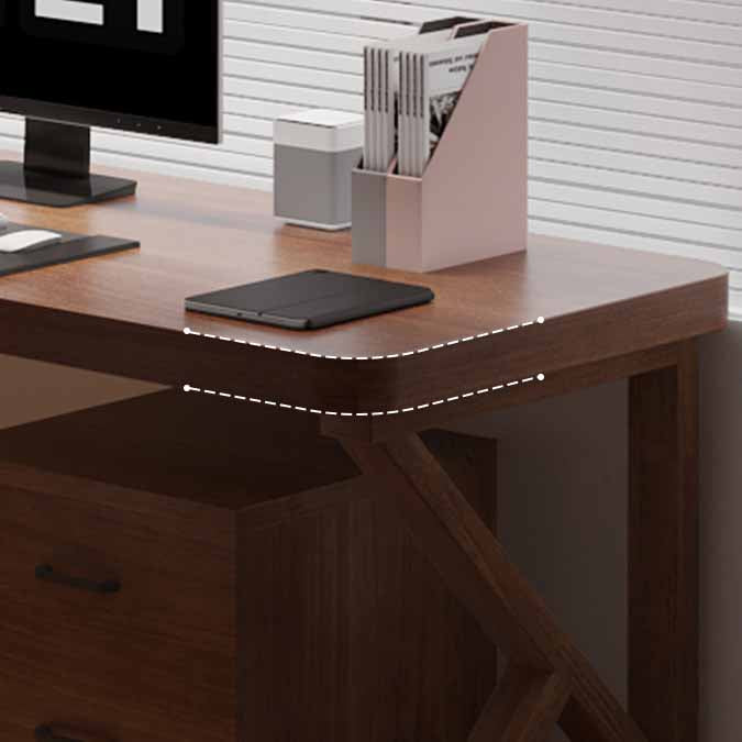 29.25-inch H Modern Writing Desk L-Shape Solid Wood Office Desk