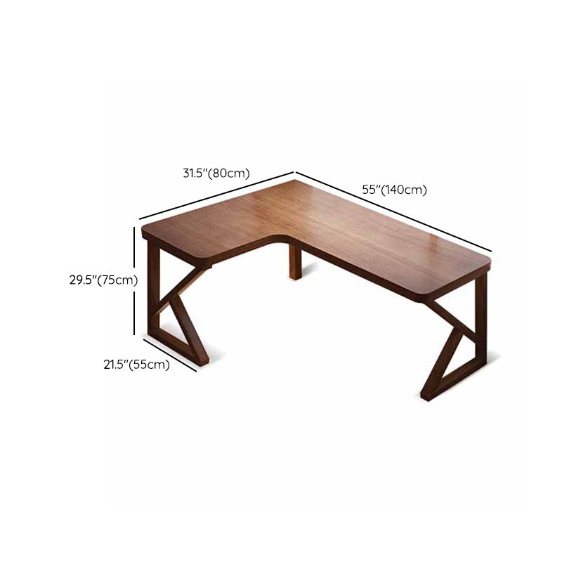 29.25-inch H Modern Writing Desk L-Shape Solid Wood Office Desk