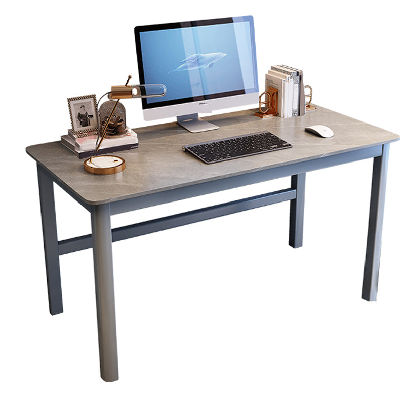 Modern Stone Gaming Desk Rectangular Parsons Base Computer Desk