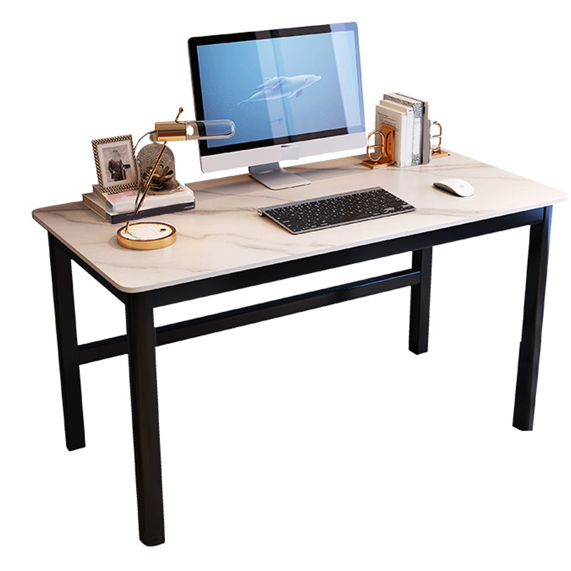 Modern Stone Gaming Desk Rectangular Parsons Base Computer Desk