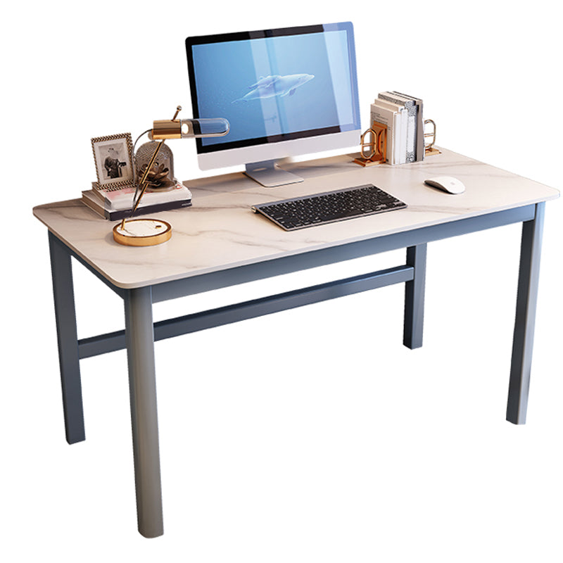 Modern Stone Gaming Desk Rectangular Parsons Base Computer Desk