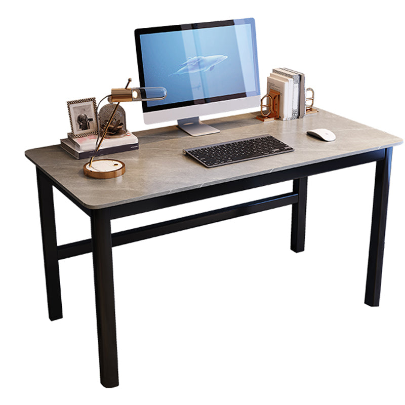 Modern Stone Gaming Desk Rectangular Parsons Base Computer Desk