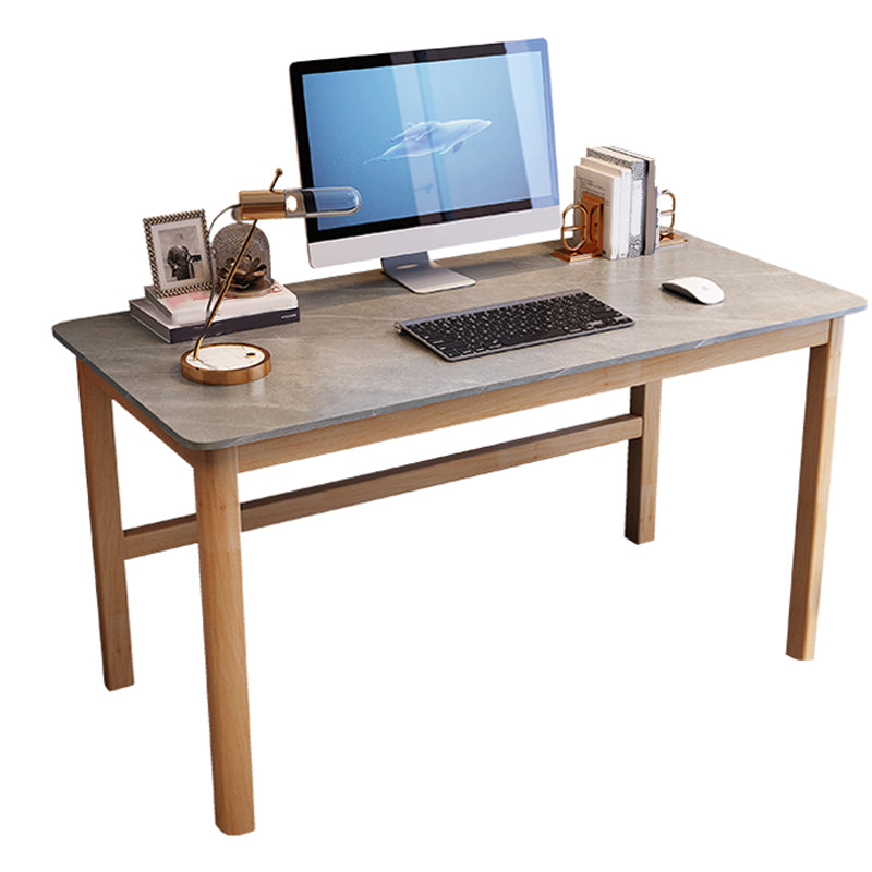 Modern Stone Gaming Desk Rectangular Parsons Base Computer Desk