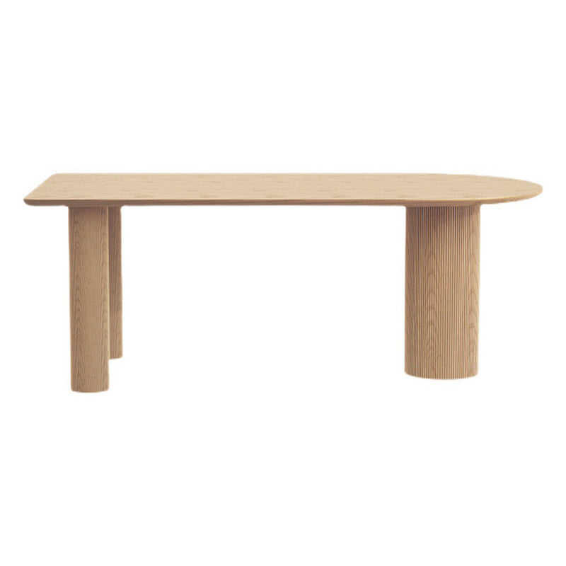 Pine Solid Wood Dining Table Modern Free Form Dining Table with Natural Finish Legs