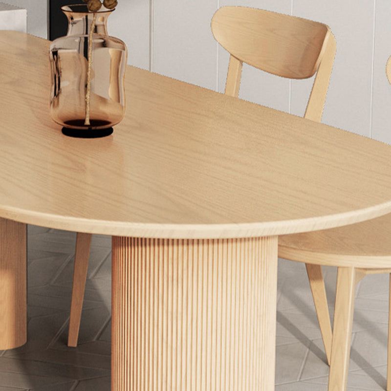 Pine Solid Wood Dining Table Modern Free Form Dining Table with Natural Finish Legs