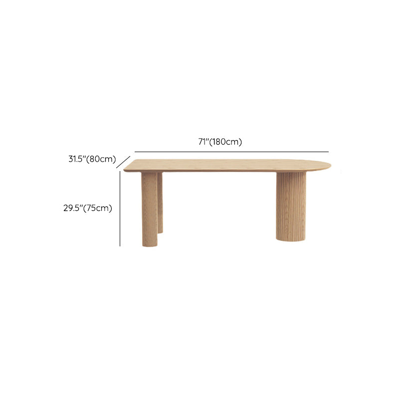 Pine Solid Wood Dining Table Modern Free Form Dining Table with Natural Finish Legs