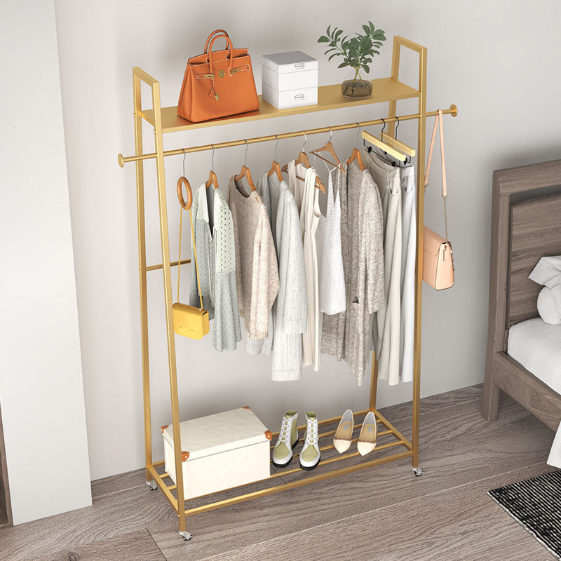 Modern Style Coat Rack Double Shelves Free Standing Hooks Design Coat Rack