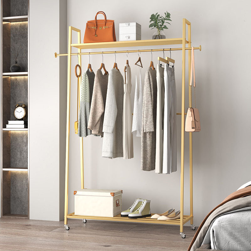 Modern Style Coat Rack Double Shelves Free Standing Hooks Design Coat Rack