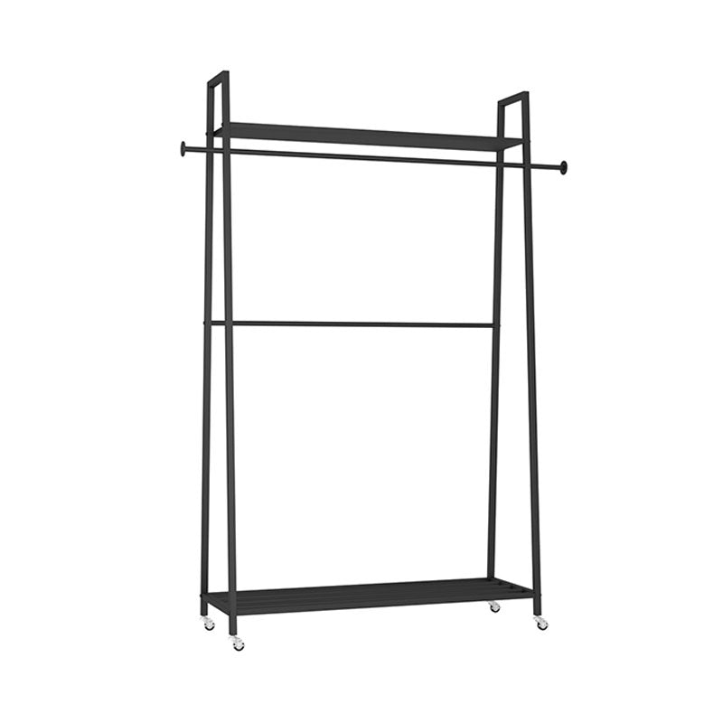 Modern Style Coat Rack Double Shelves Free Standing Hooks Design Coat Rack