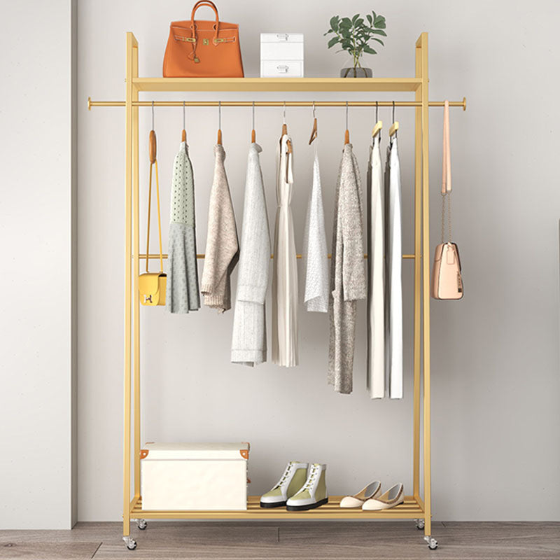 Modern Style Coat Rack Double Shelves Free Standing Hooks Design Coat Rack