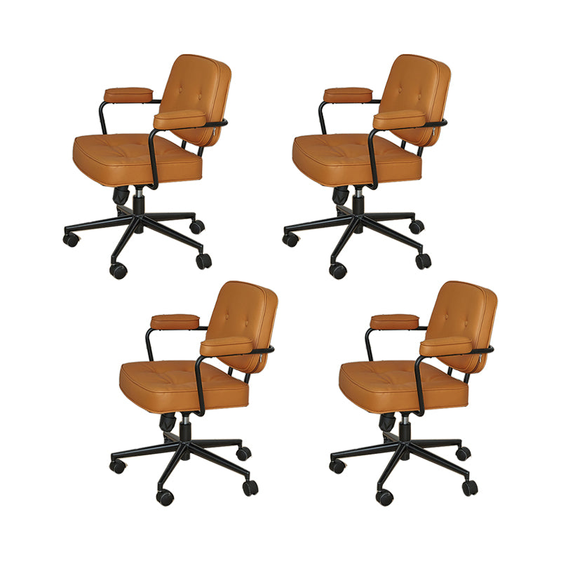 Modern Chair Padded Arms Adjustable Seat Height Desk Chair with Wheels