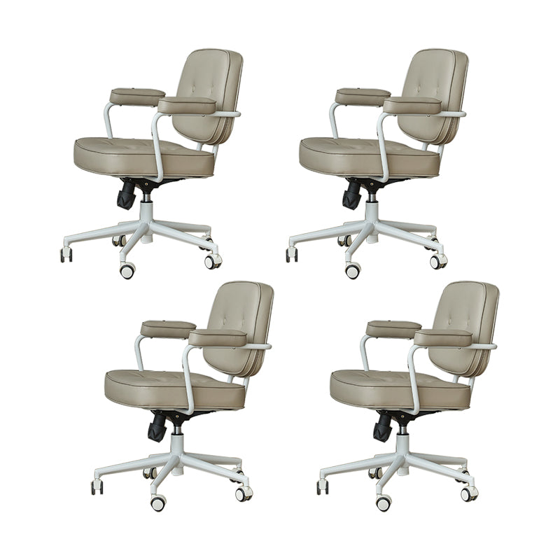 Modern Chair Padded Arms Adjustable Seat Height Desk Chair with Wheels