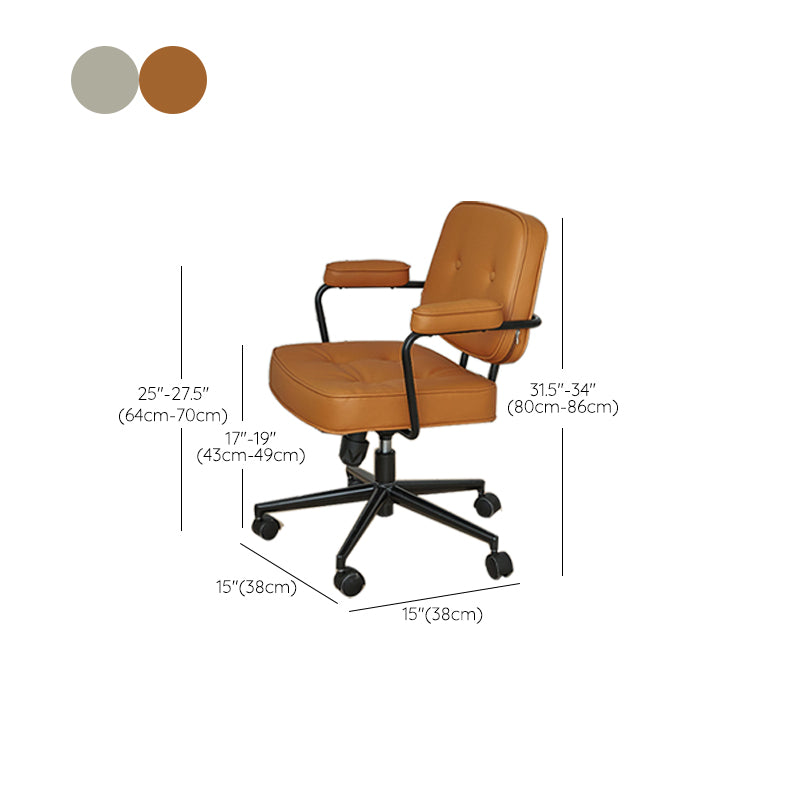 Modern Chair Padded Arms Adjustable Seat Height Desk Chair with Wheels