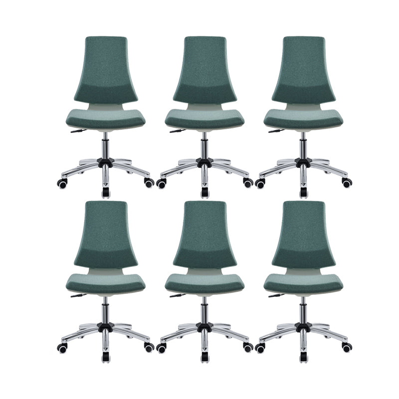 Modern Office Chair Adjustable Seat Height Armless Desk Chair with Wheels