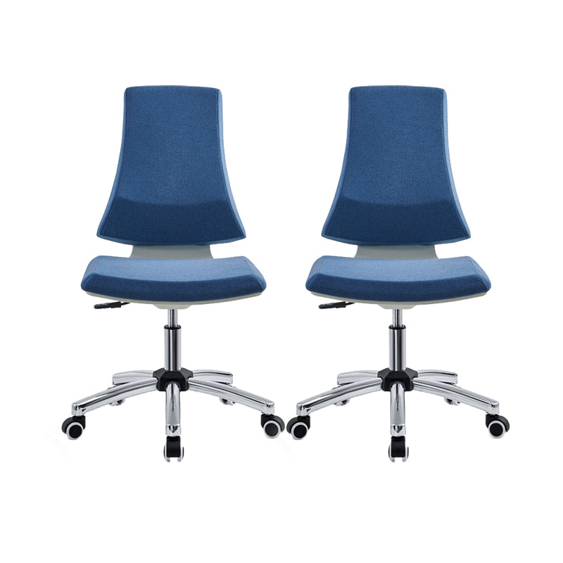 Modern Office Chair Adjustable Seat Height Armless Desk Chair with Wheels