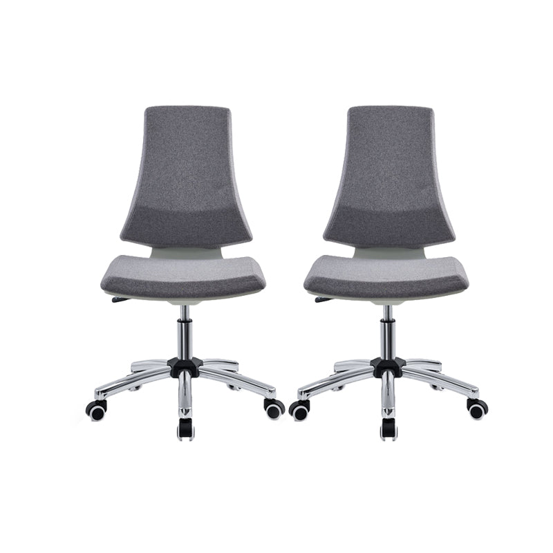 Modern Office Chair Adjustable Seat Height Armless Desk Chair with Wheels