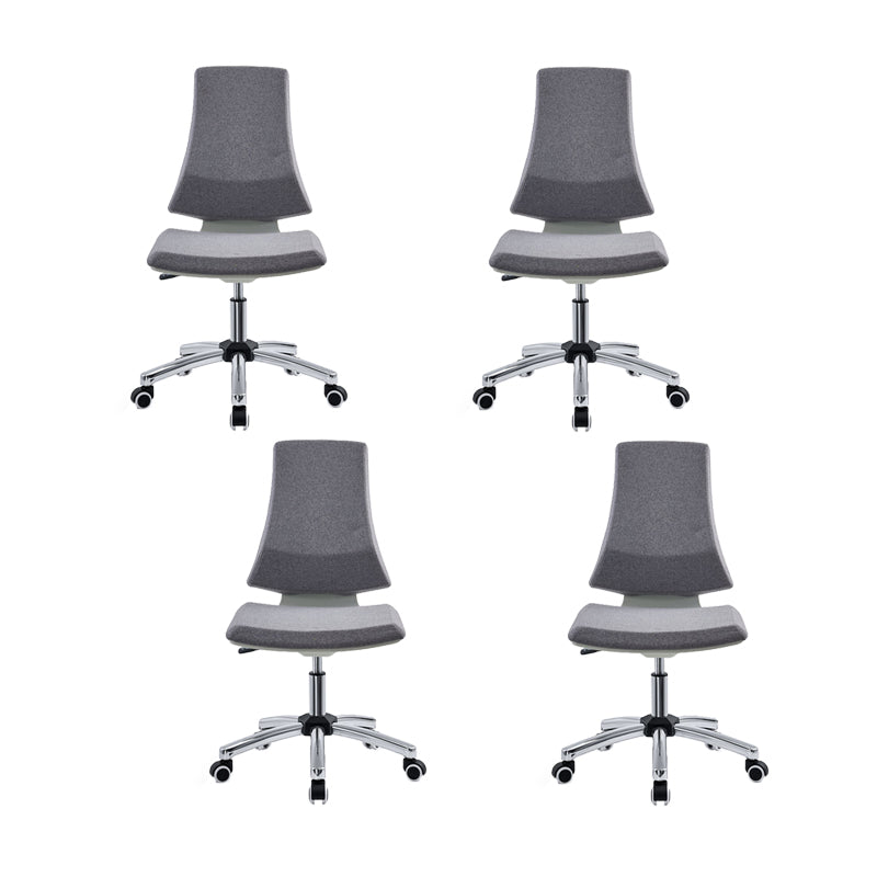 Modern Office Chair Adjustable Seat Height Armless Desk Chair with Wheels