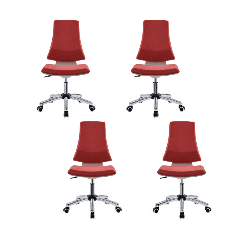 Modern Office Chair Adjustable Seat Height Armless Desk Chair with Wheels