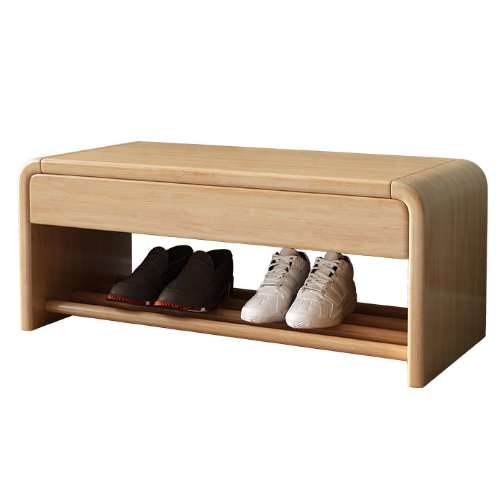 Mid-Century Modern Seating Bench Rectangle Shoe Storage Accent Bench