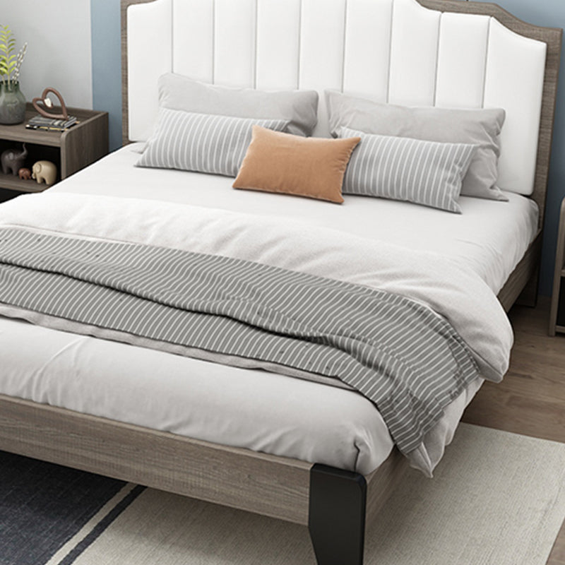 Upholstered Headboard Standard Bed Mattress Included Bed Frame with Legs