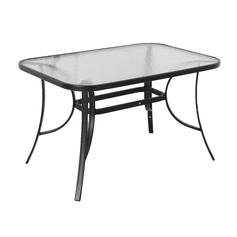 Black/Clear Bistro Table Contemporary Table with Metal Frame