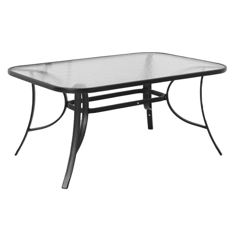 Black/Clear Bistro Table Contemporary Table with Metal Frame