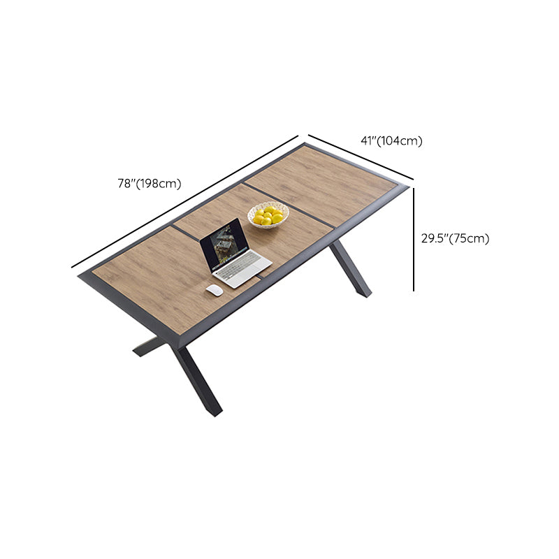 Rectangle Industrial Dining Table Water Resistant Table, 29.52" High