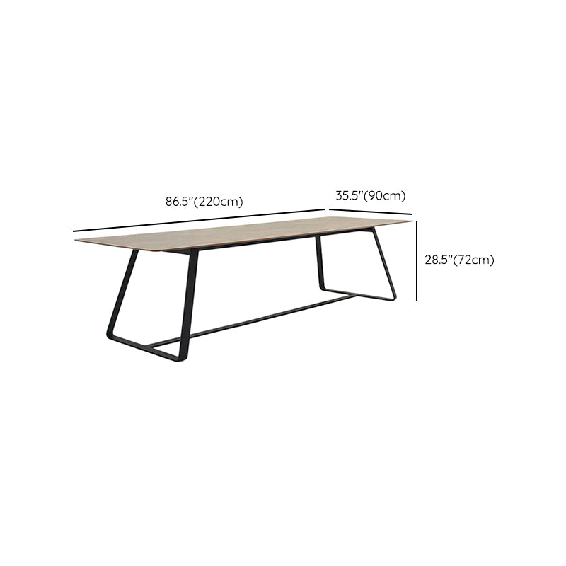 Slate/Glass Dining Table Water Resistant Table with Metal Frame