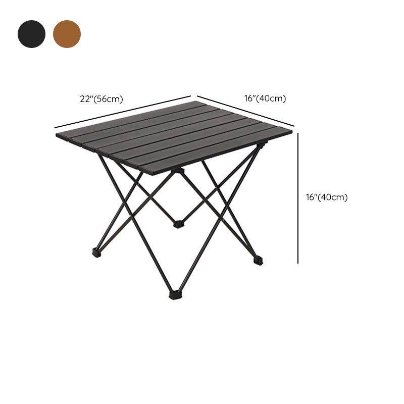 Metal Rectangle Camping Table Industrial Brown/Black Folding Table