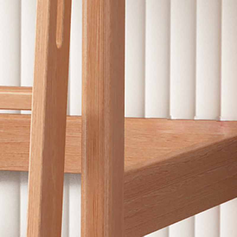 Contemporary Natural Loft Bed with Guardrail and Mattress in Solid Wood