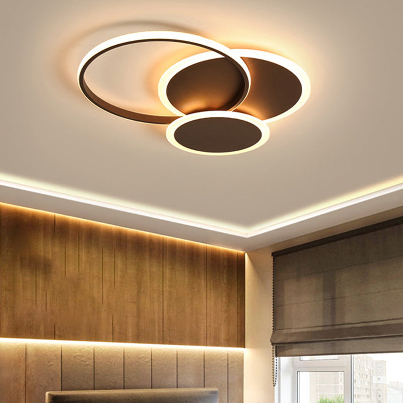 Metal Geometric Shape Flush Mount Light Modern-Style 3 Lights Flush Ceiling Light