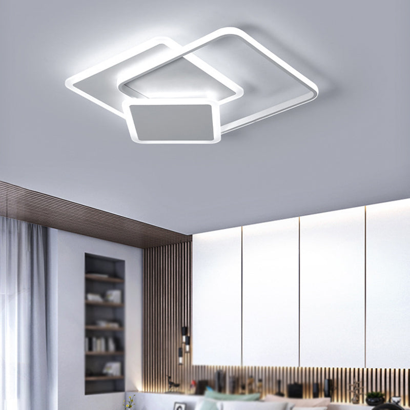 Metal Geometric Shape Flush Mount Light Modern-Style 3 Lights Flush Ceiling Light