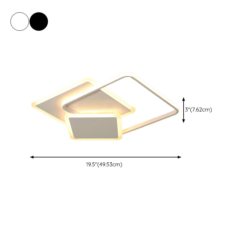 Metal Geometric Shape Flush Mount Light Modern-Style 3 Lights Flush Ceiling Light