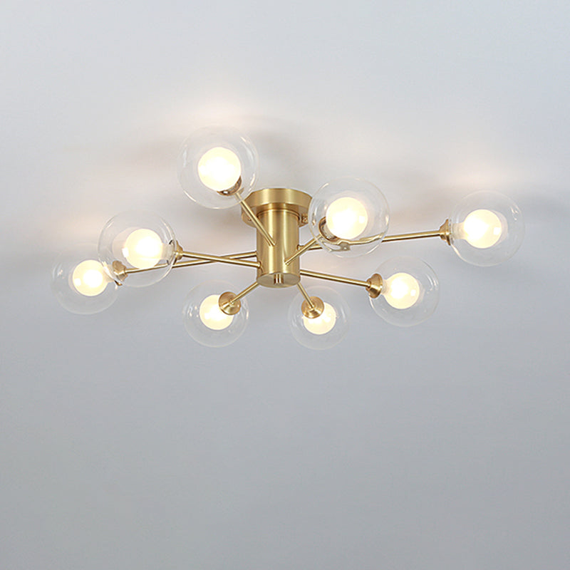 Nordic Style Golden Ceiling Lamp Ball Shape Ceiling Light for Bedroom