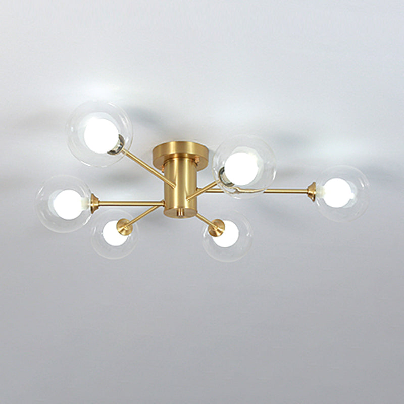 Nordic Style Golden Ceiling Lamp Ball Shape Ceiling Light for Bedroom