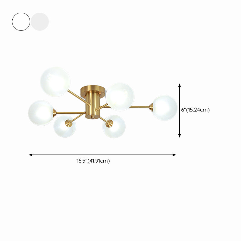 Nordic Style Golden Ceiling Lamp Ball Shape Ceiling Light for Bedroom