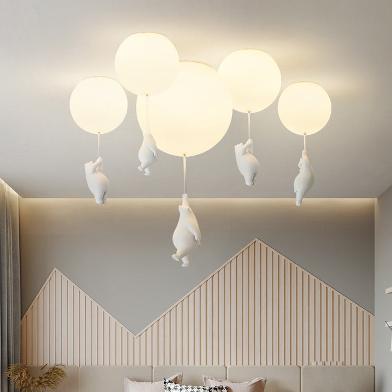 Modern Style Ceiling Lamp Creative Bear Flush Mount Light Fixture