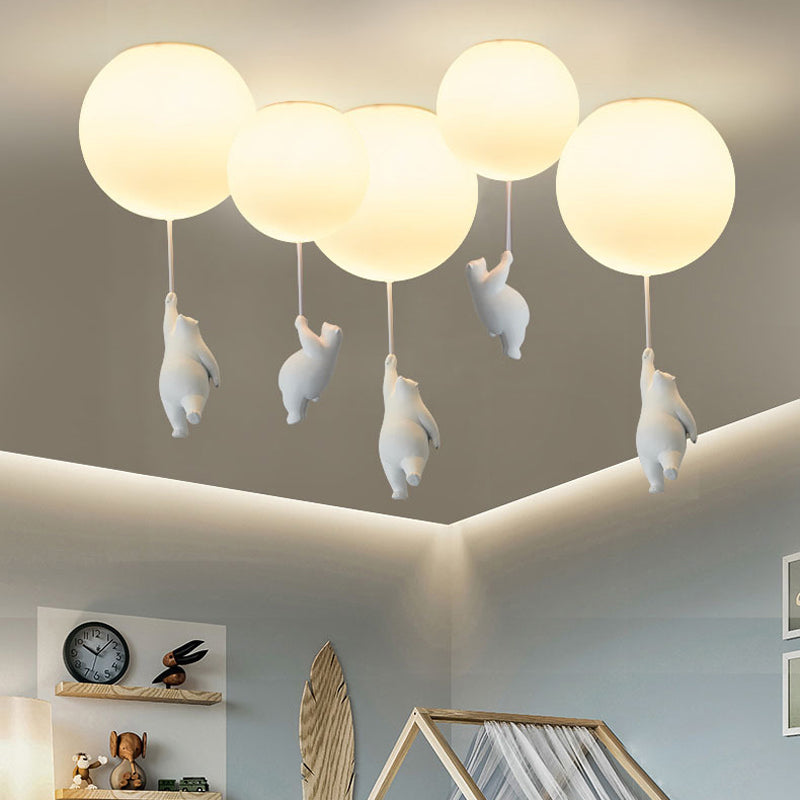 Modern Style Ceiling Lamp Creative Bear Flush Mount Light Fixture