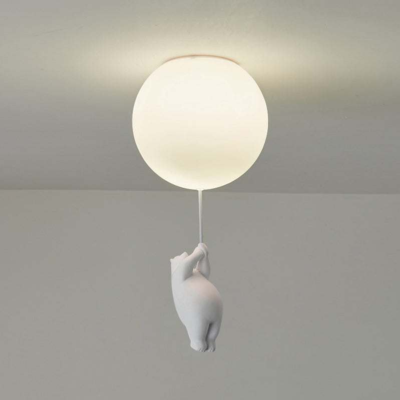 Modern Style Ceiling Lamp Creative Bear Flush Mount Light Fixture