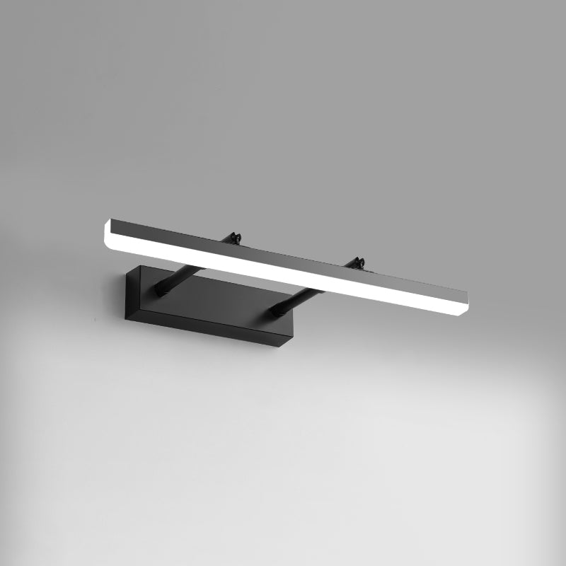 Single Contemporary Bathroom Vanity Light LED Bath Bar in Black/White Finish