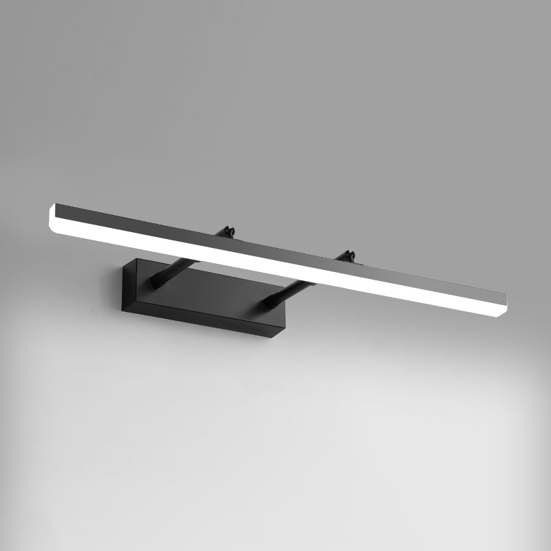 Single Contemporary Bathroom Vanity Light LED Bath Bar in Black/White Finish