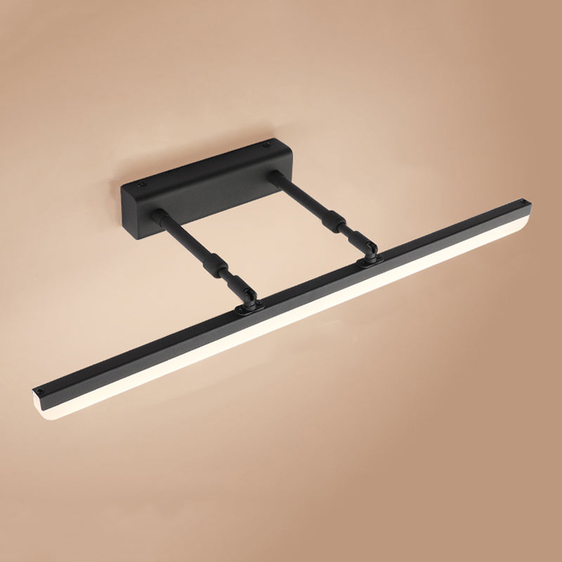 Single Contemporary Bathroom Vanity Light LED Bath Bar in Black/White Finish