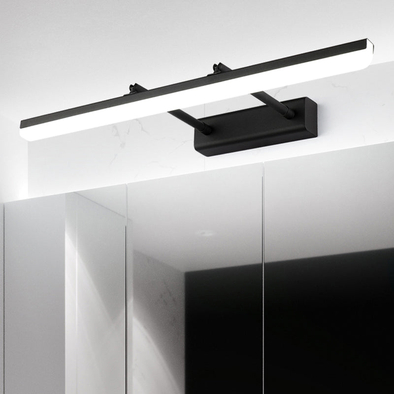 Single Contemporary Bathroom Vanity Light LED Bath Bar in Black/White Finish